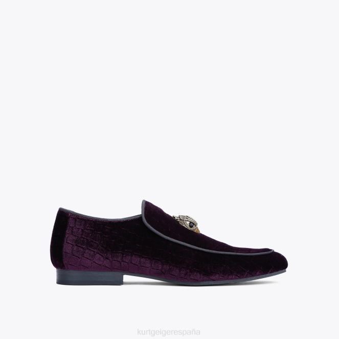 Kurt Geiger hombres londres hugh eagle terciopelo 2LPR630 | calzados púrpura