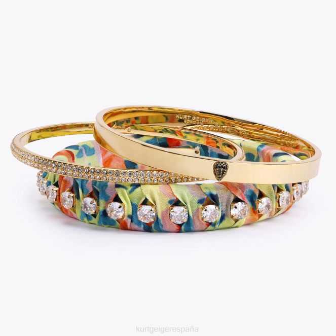 Kurt Geiger mujer bufanda de Londres brazaletes triples 2LPR242 | accesorios naranja