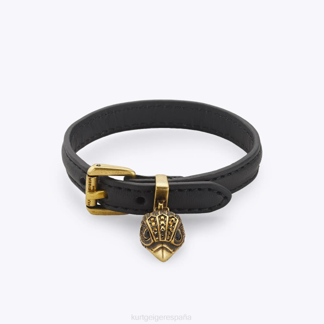 Kurt Geiger mujer pulsera de cuero con águila de Londres 2LPR577 | accesorios negro