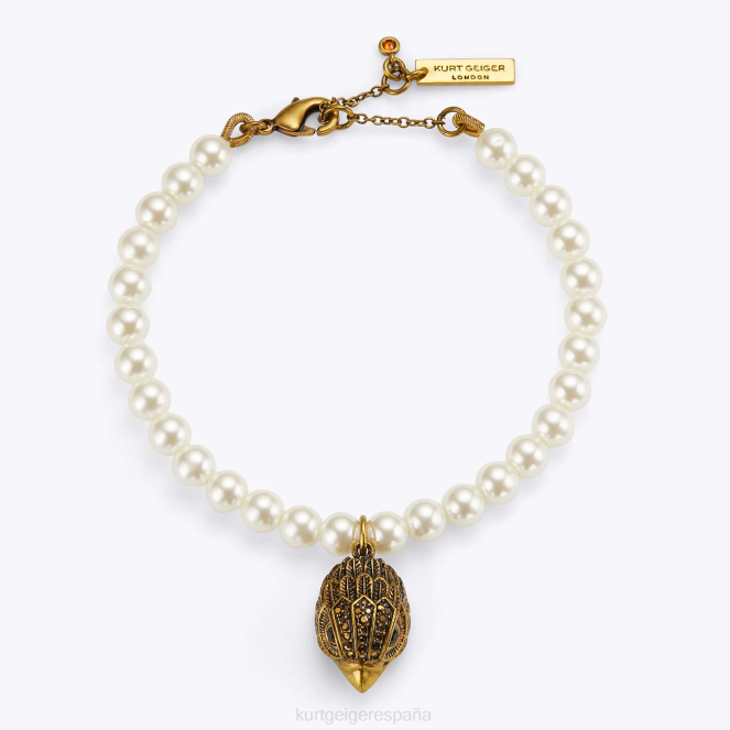 Kurt Geiger mujer pulsera de perlas con águila de Londres 2LPR569 | accesorios blanco