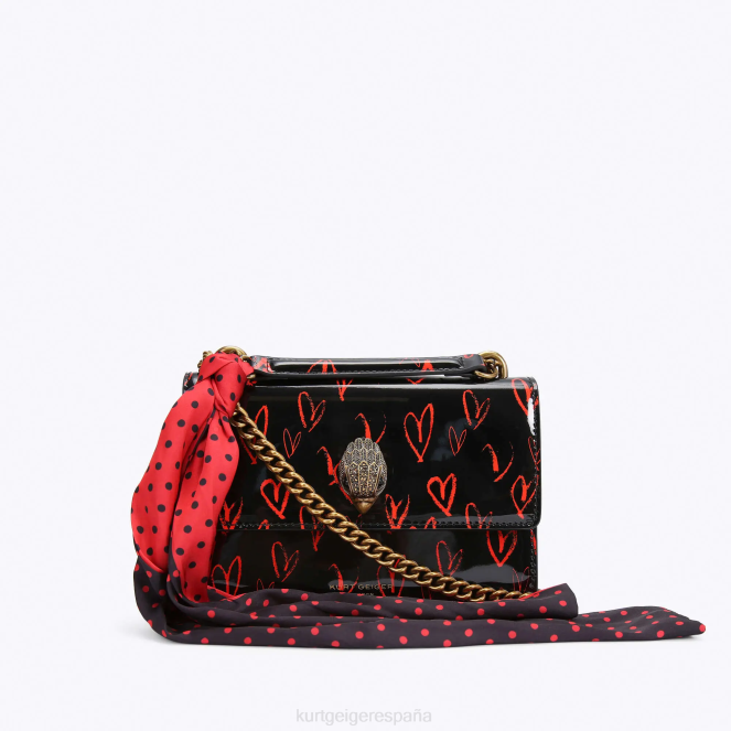 Kurt Geiger mujer bandolera pequeña london shoreditch 2LPR116 | bolsas negro rojo