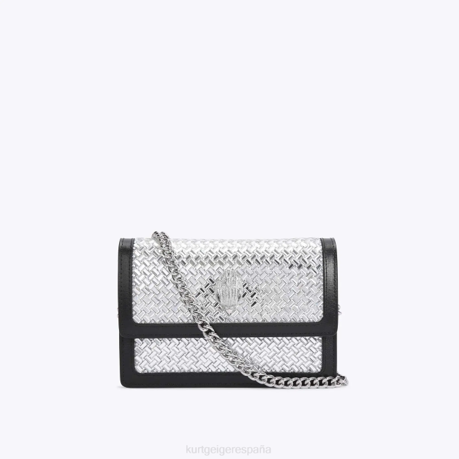 Kurt Geiger mujer bandolera pequeña london shoreditch 2LPR129 | bolsas combinación de plata