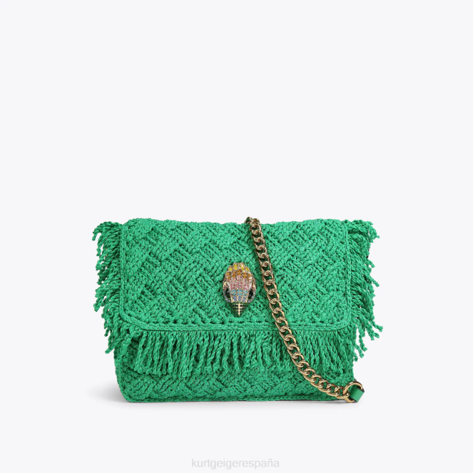 Kurt Geiger mujer flecos de crochet londres kensington 2LPR45 | bolsas verde