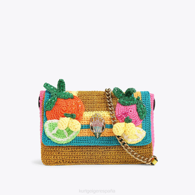 Kurt Geiger mujer londres crochet kensington 2LPR82 | bolsas combinación de oro