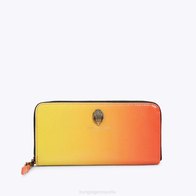Kurt Geiger mujer Londres zip alrededor de Shoreditch 2LPR540 | bolsas amarillo