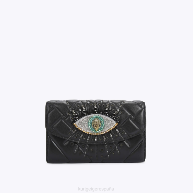 Kurt Geiger mujer cartera london kensington con cadena y ojo 2LPR96 | bolsas negro