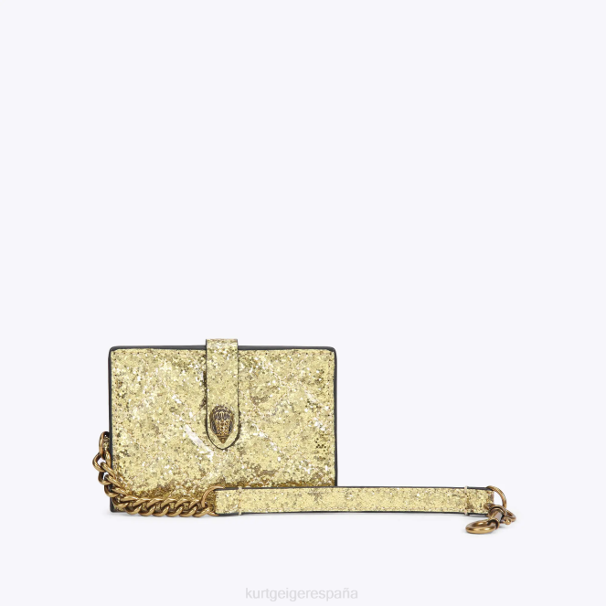 Kurt Geiger mujer tarjeta espejo de londres kensington 2LPR566 | bolsas oro