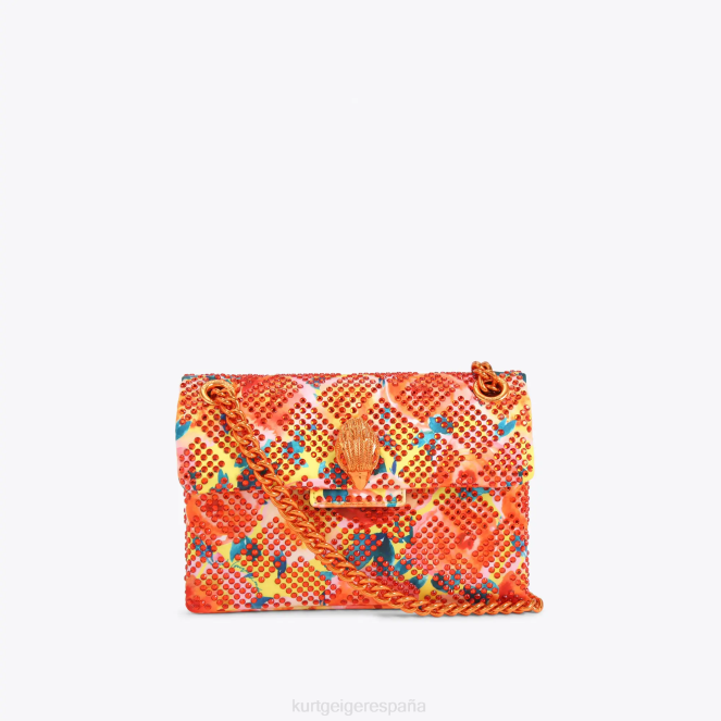 Kurt Geiger mujer Tela de Londres mini Kensington 2LPR13 | bolsas naranja