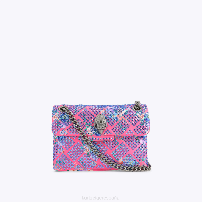 Kurt Geiger mujer Tela de Londres mini Kensington 2LPR36 | bolsas combinación rosa