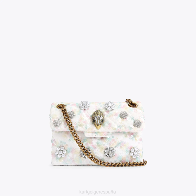 Kurt Geiger mujer Tela de Londres mini Kensington 2LPR39 | bolsas blanco