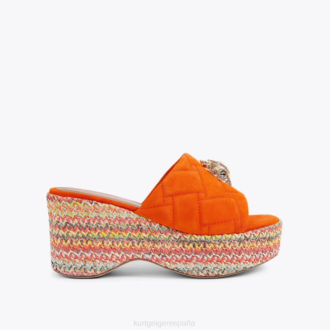 Kurt Geiger mujer mules con cuña kensington de Londres 2LPR287 | calzados naranja