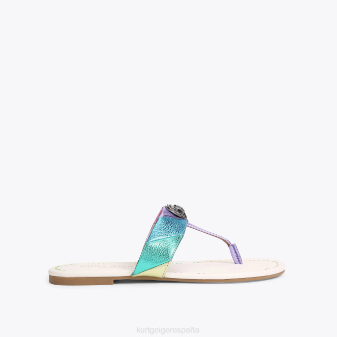 Kurt Geiger mujer sandalias london kensington con barra en T 2LPR228 | calzados combinación de metales