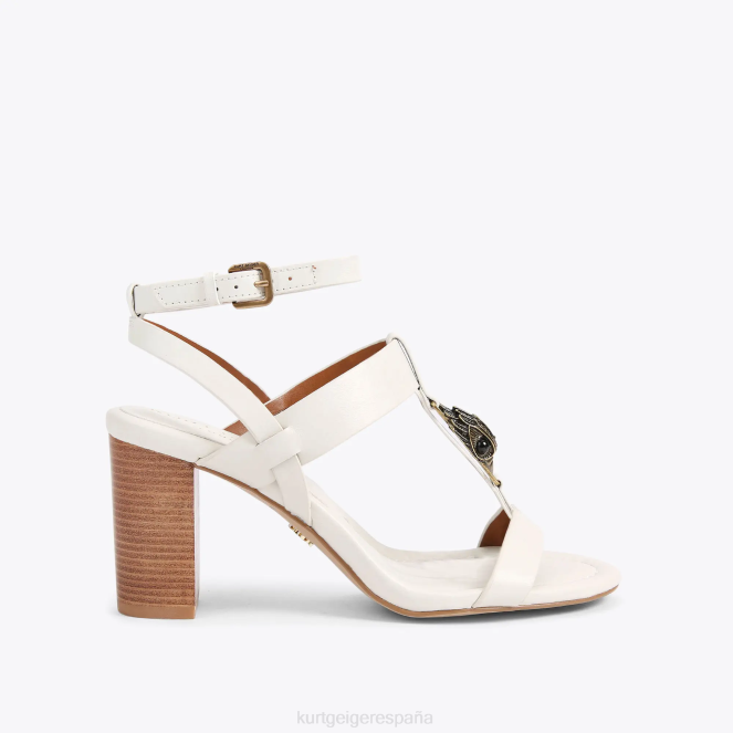 Kurt Geiger mujer bloque de barra en T de London Hampton 2LPR339 | calzados hueso
